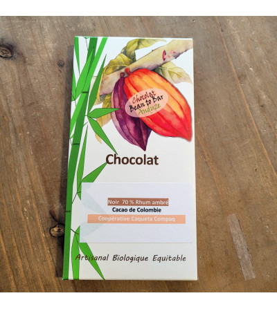 Chocolat 70 % Colombie Rhum vanille