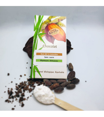 Chocolat noir 80 % Colombie sans sucre